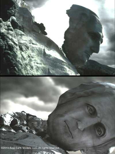 Images of Mt Rushmore destruction from CBS movie