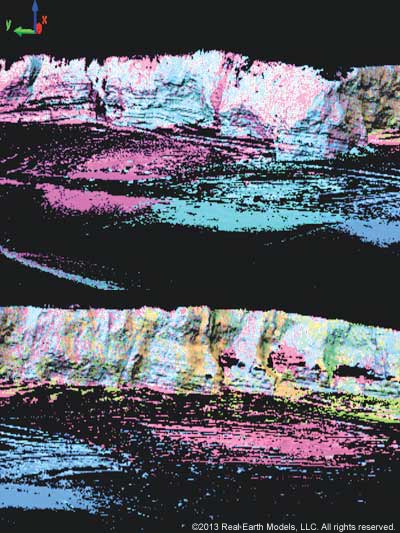 Scanned imaged of limestone cliff