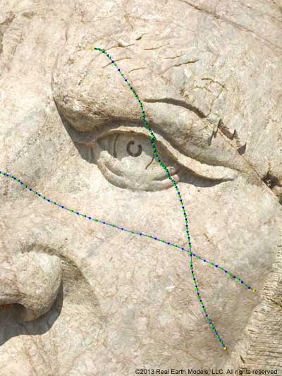 PhotoReal&trade; model of Crazy Horse face with analysis