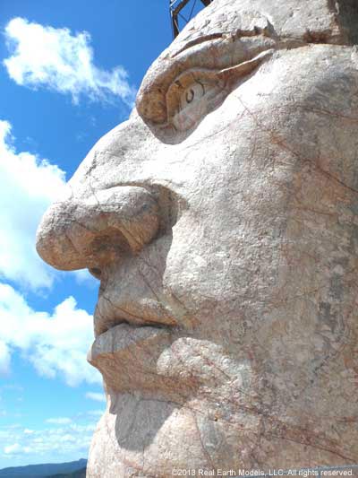 Photo of the face of the Crazy Horse monument